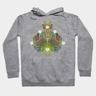 Cute bunny damask Hoodie